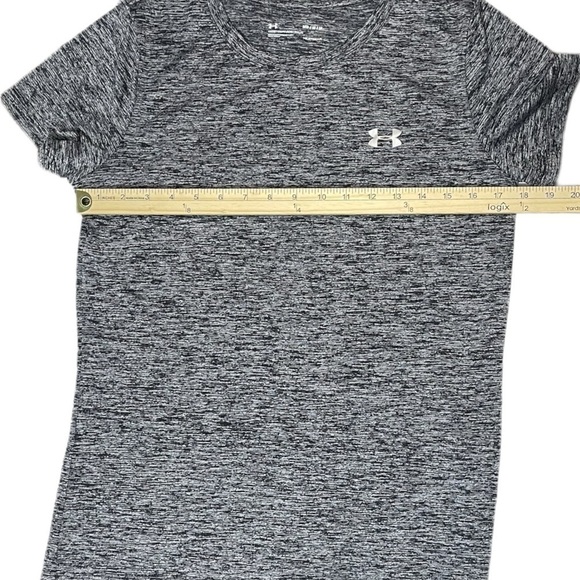 Women's Under Armour Tech Twist Tee Short Sleeve Crew Neck Medium Gray Black - Picture 12 of 13